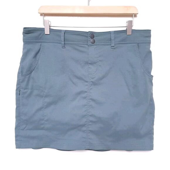PrAna Skort Plus 14 Green Athleisure Hiking Outdoor Casual Mini Skirt Pockets - Picture 1 of 10